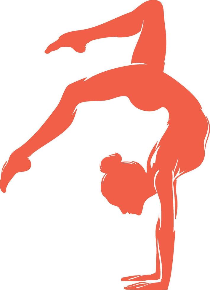 Artistic Gymnast Silhouette with Graceful Pose vector