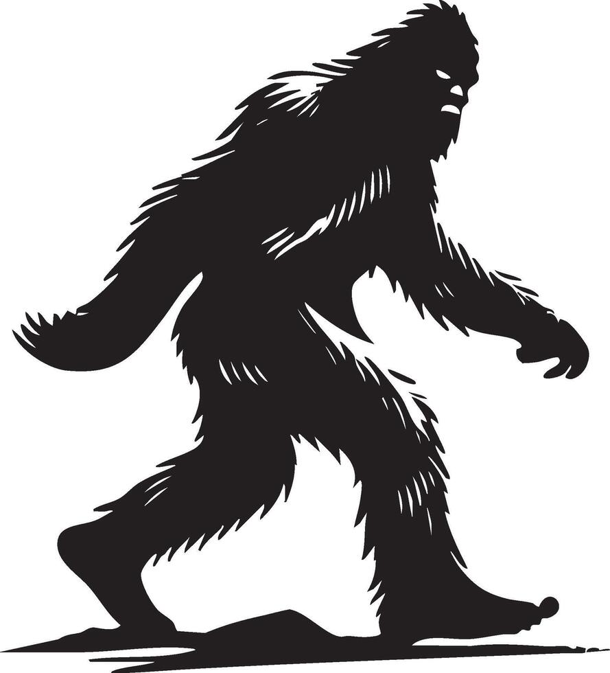 Silhouette of Yeti or Bigfoot vector