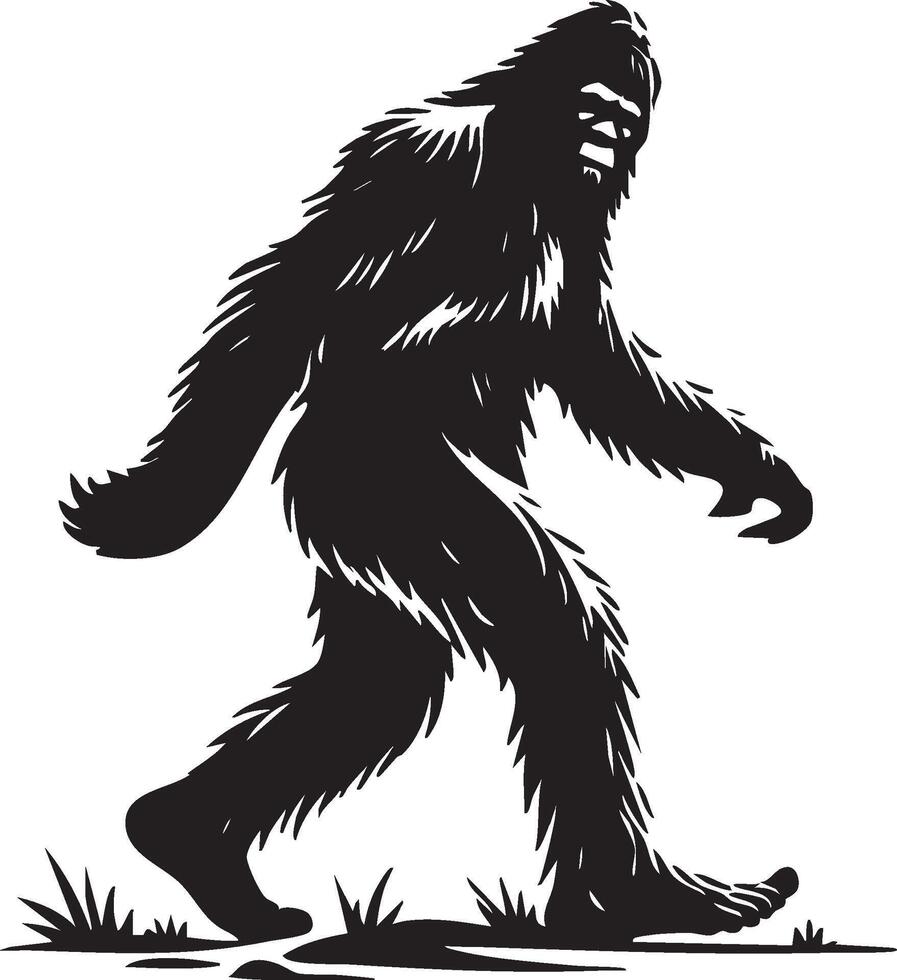 Bigfoot Silhouette Icon vector