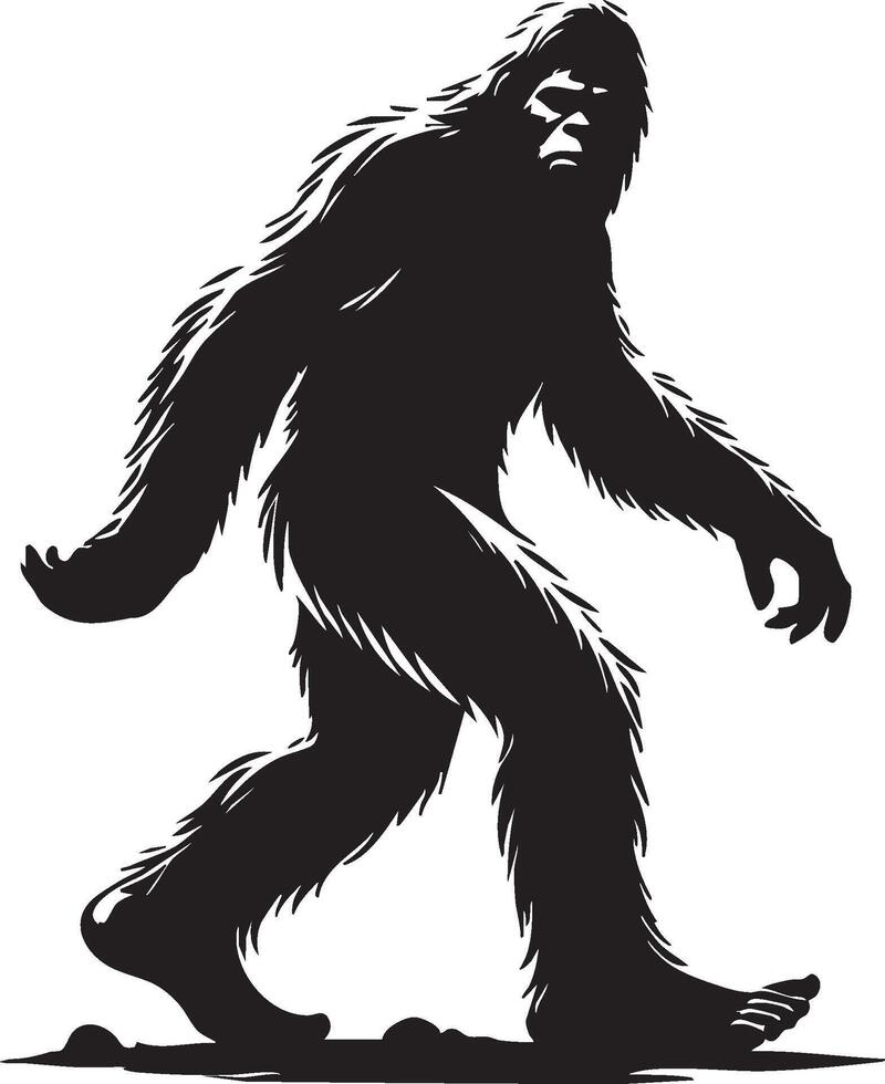 Legendary Bigfoot Silhouette Art vector