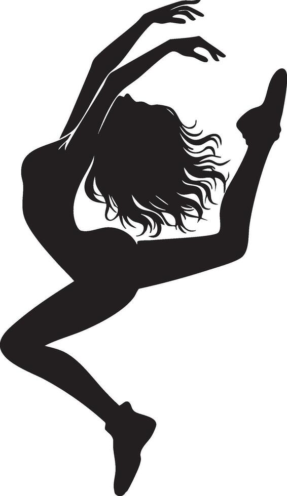 Beautiful Girl Dancer Silhouette Pose vector
