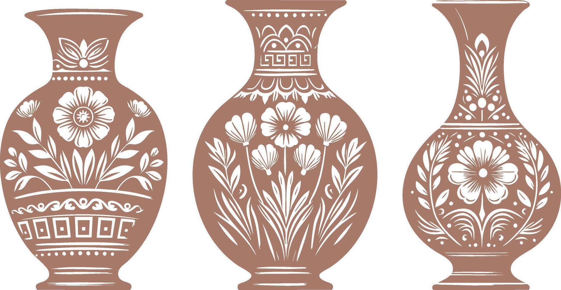 Decorative Vase Silhouettes Collection vector