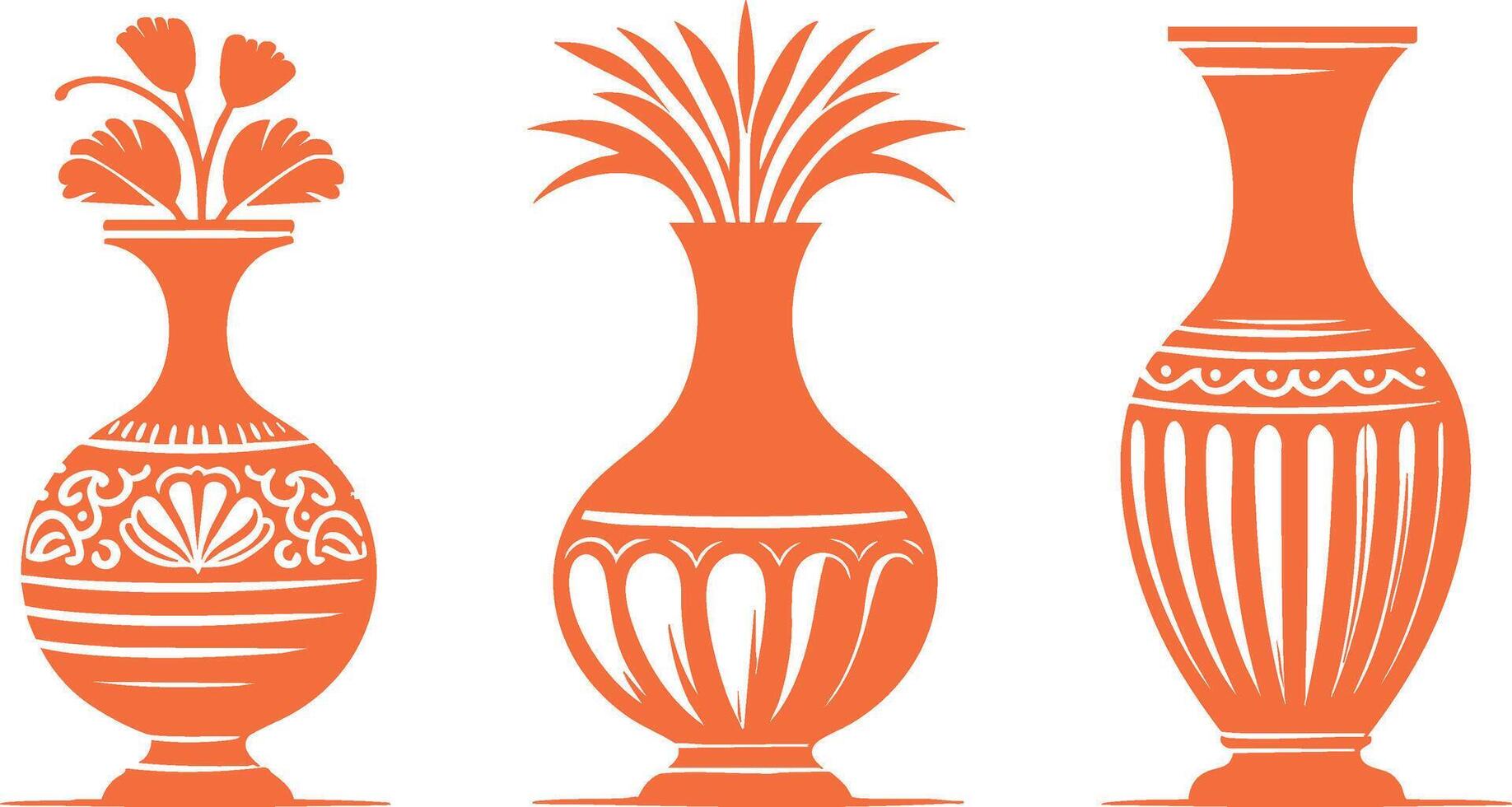 Assorted Vase Silhouettes for Design Projects vector