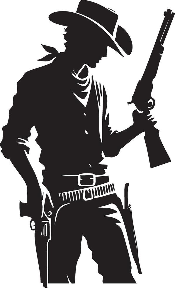 Cowboy Figure Silhouette Art vector