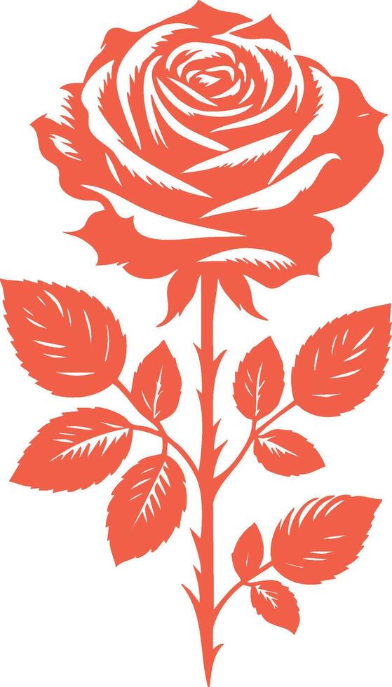 Elegant Rose Silhouette Art vector