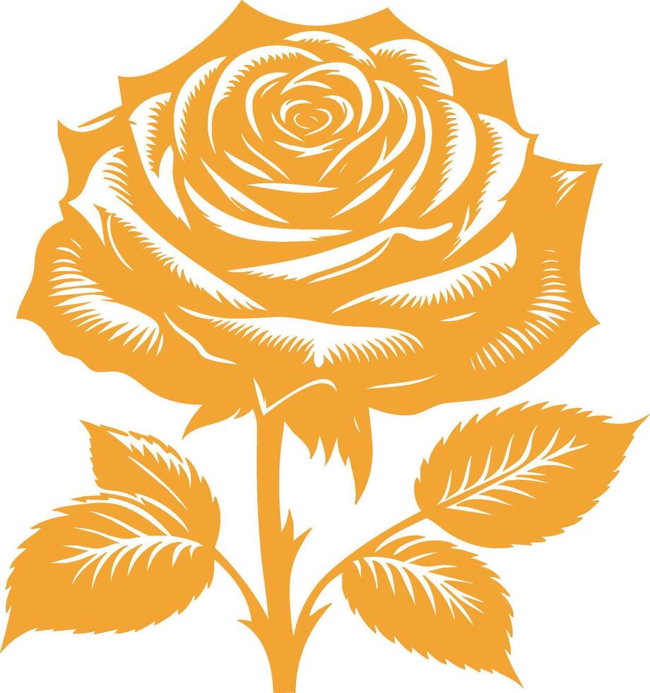 Abstract Rose Silhouette Shape vector