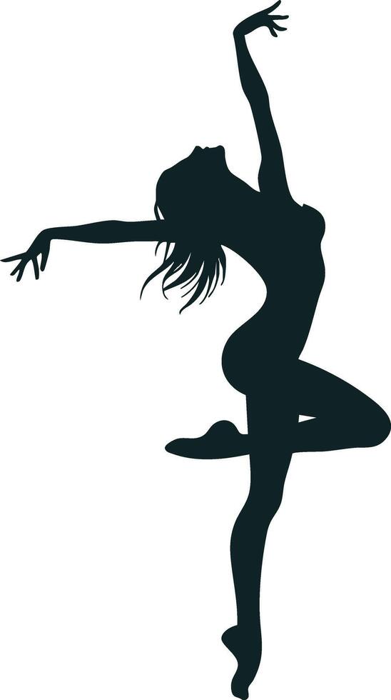 Dancing Girl Silhouette Illustration vector