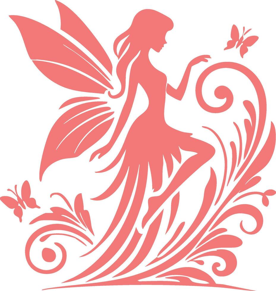 Magical Fairy Silhouette Icon vector