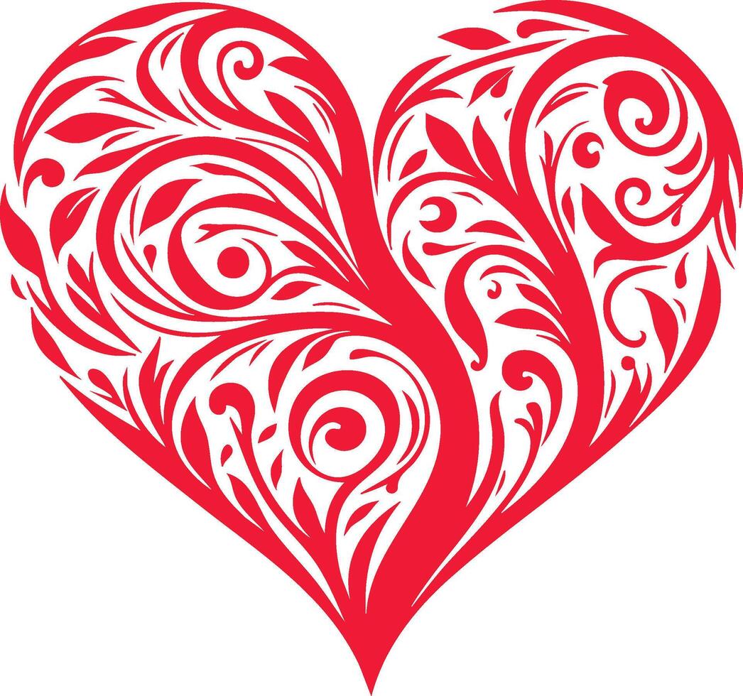 Classic Heart Silhouette Clipart vector