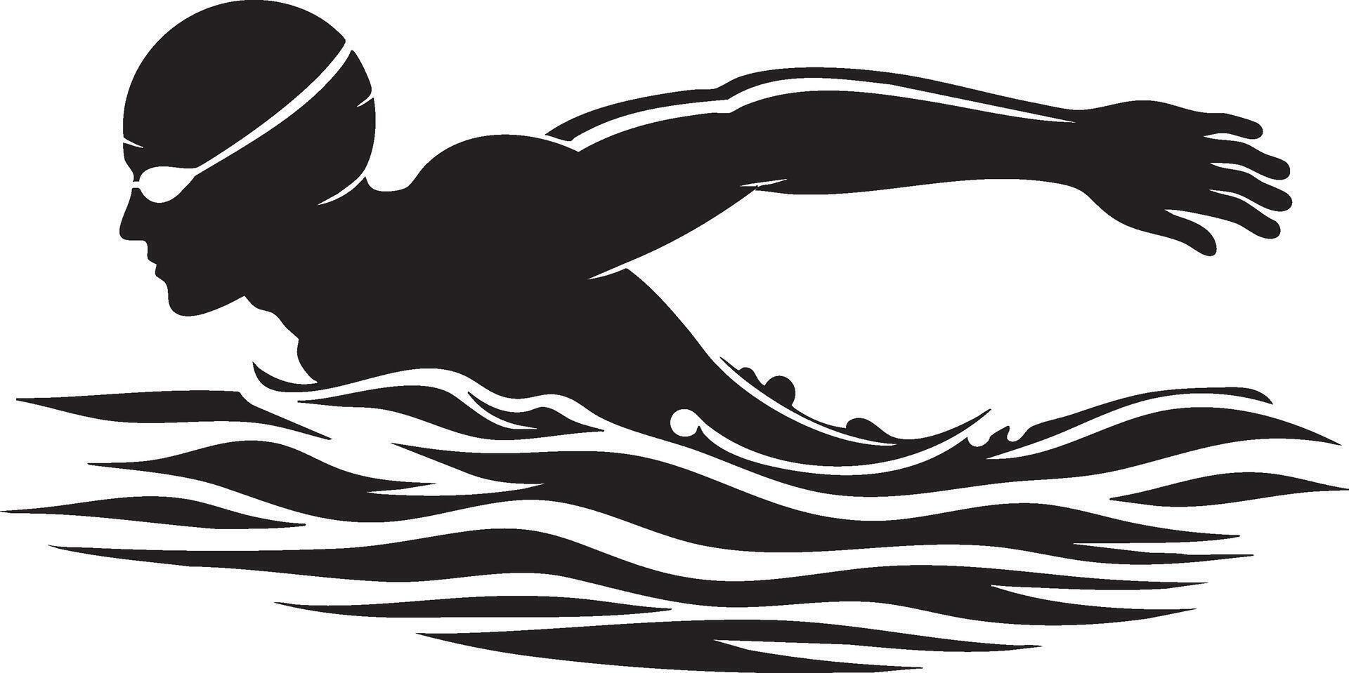 Swimming Pose Silhouette Illustration vector