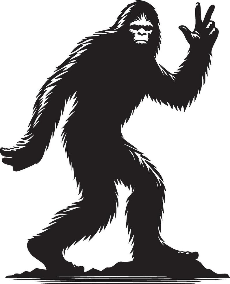 Silhouette of Sasquatch Icon vector