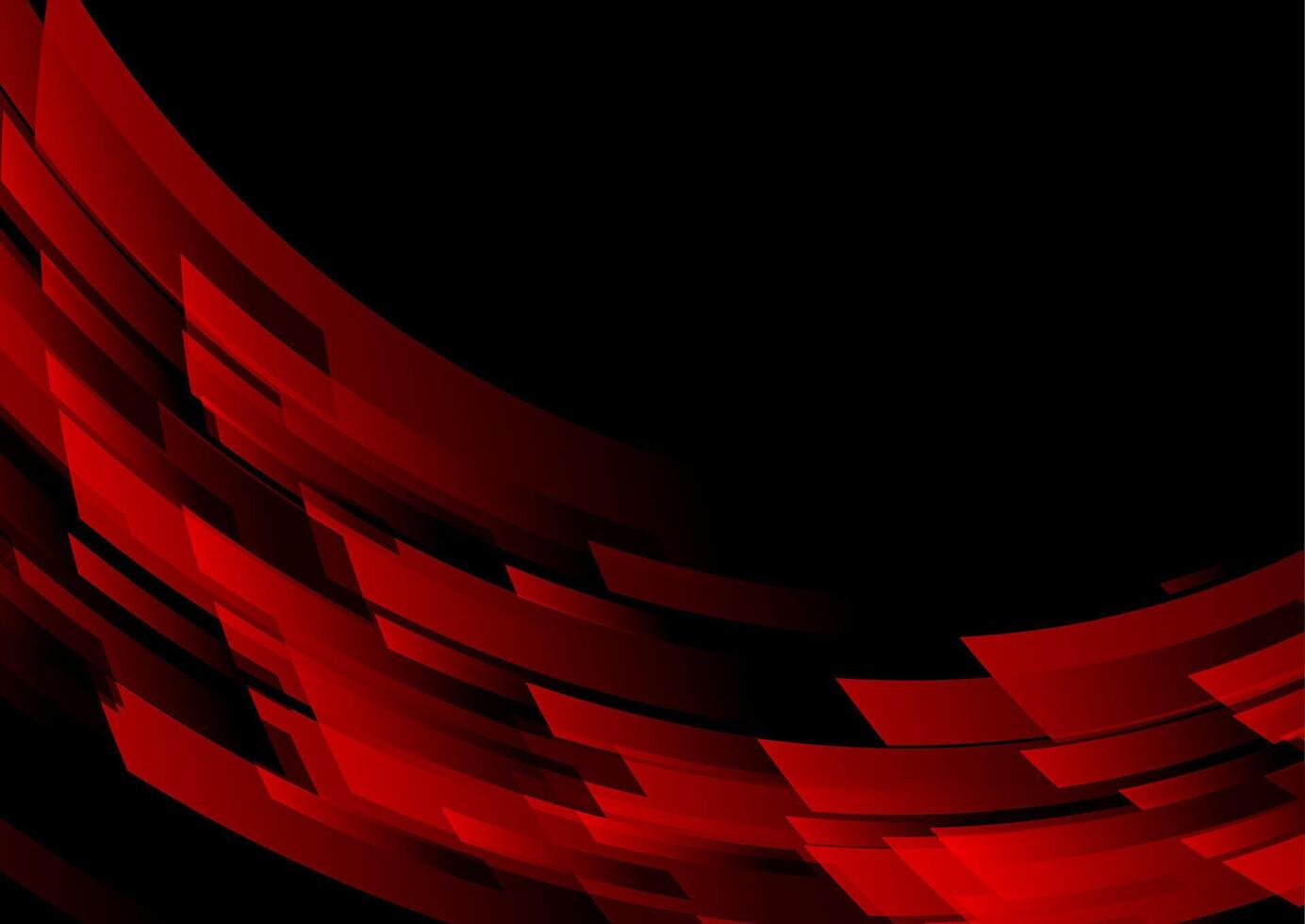 Dark red curved geometric tech abstract background vector