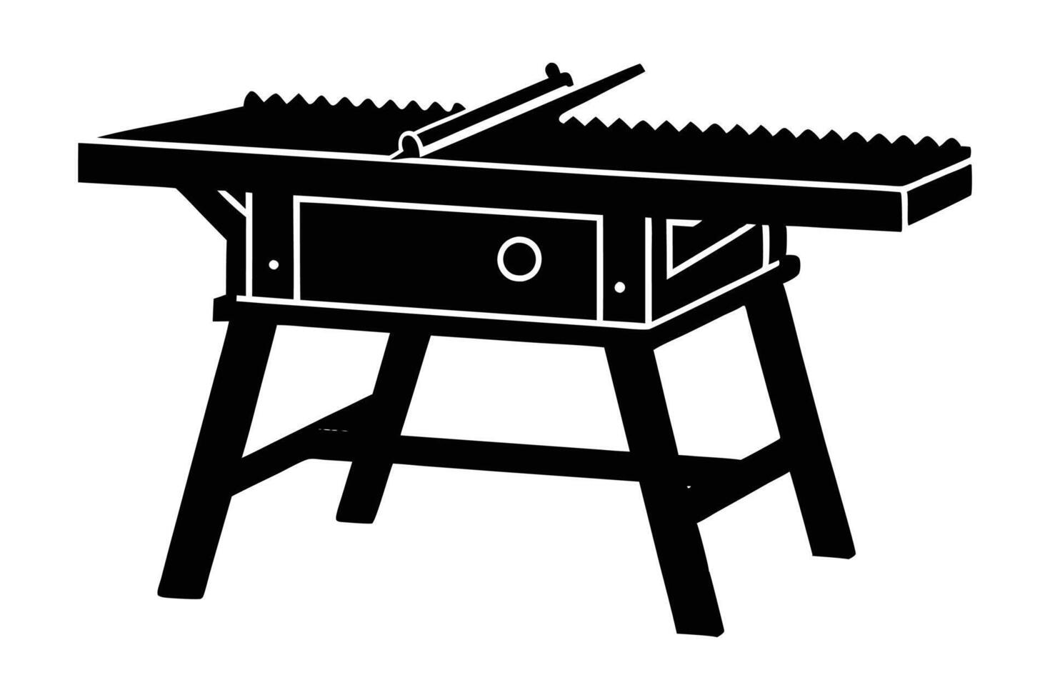 Table Saw silhouette style art design vector