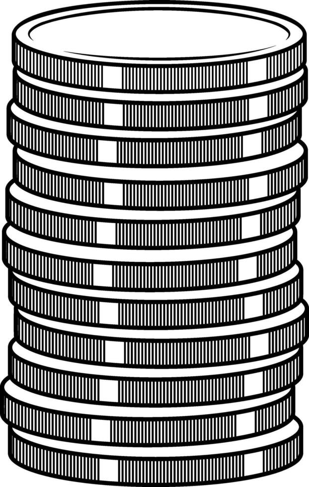 stack of coins without background vector