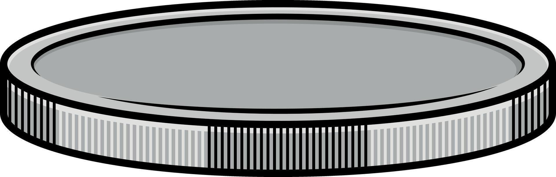 illustration of a gray coin without background vector