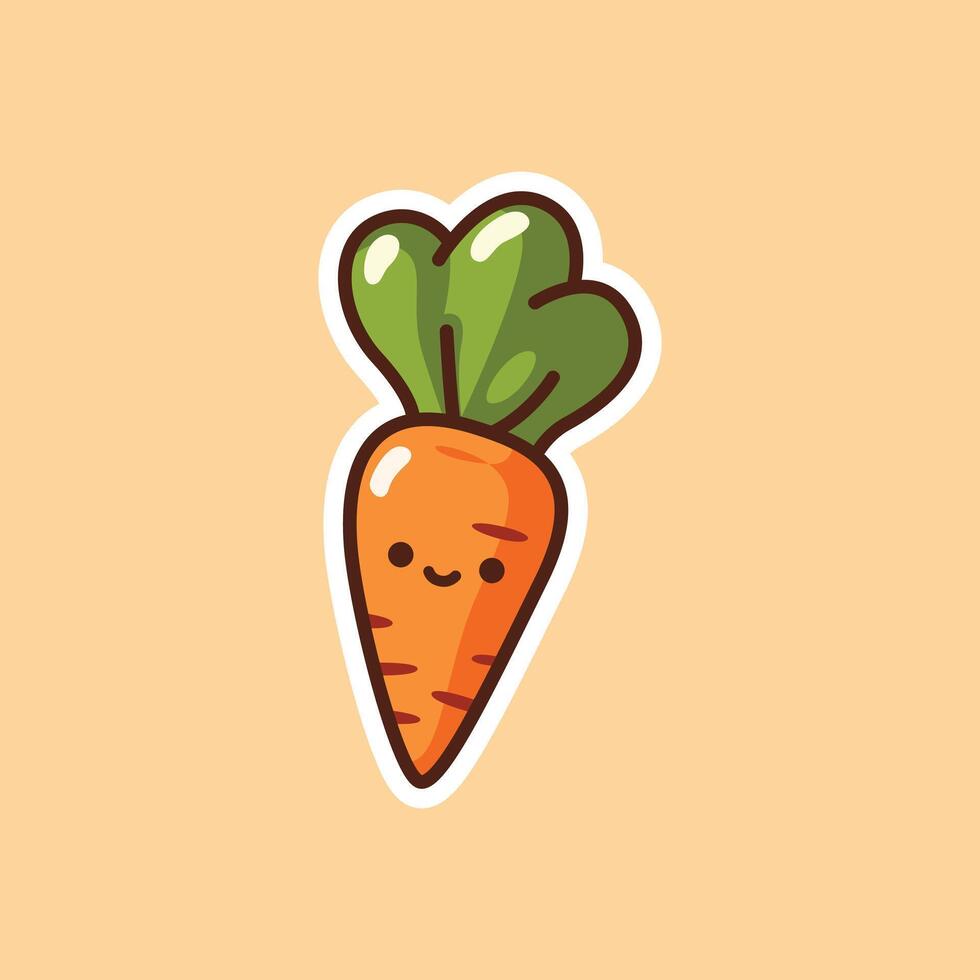 Cute Cartoon Carrot Illustration for Healthy Food Isolated Design vector