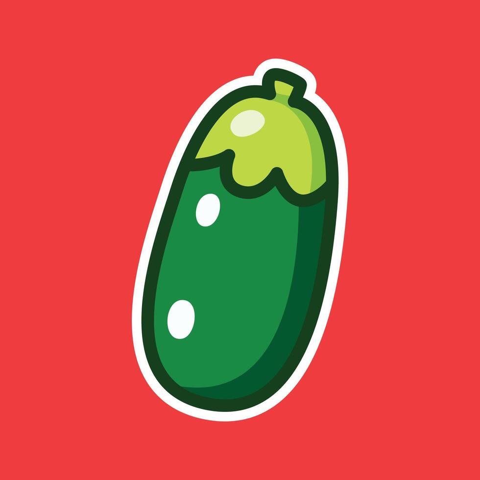 Cute Zucchini Illustration with Smiling Face for Playful Designs. Hand drawn Isolated Illustration vector