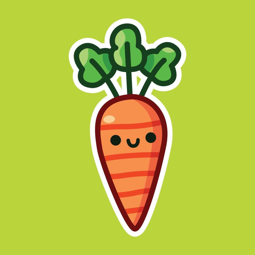 Playful Carrot Illustration with a Cheerful Face for Fun Projects. Hand drawn Isolated Illustration vector