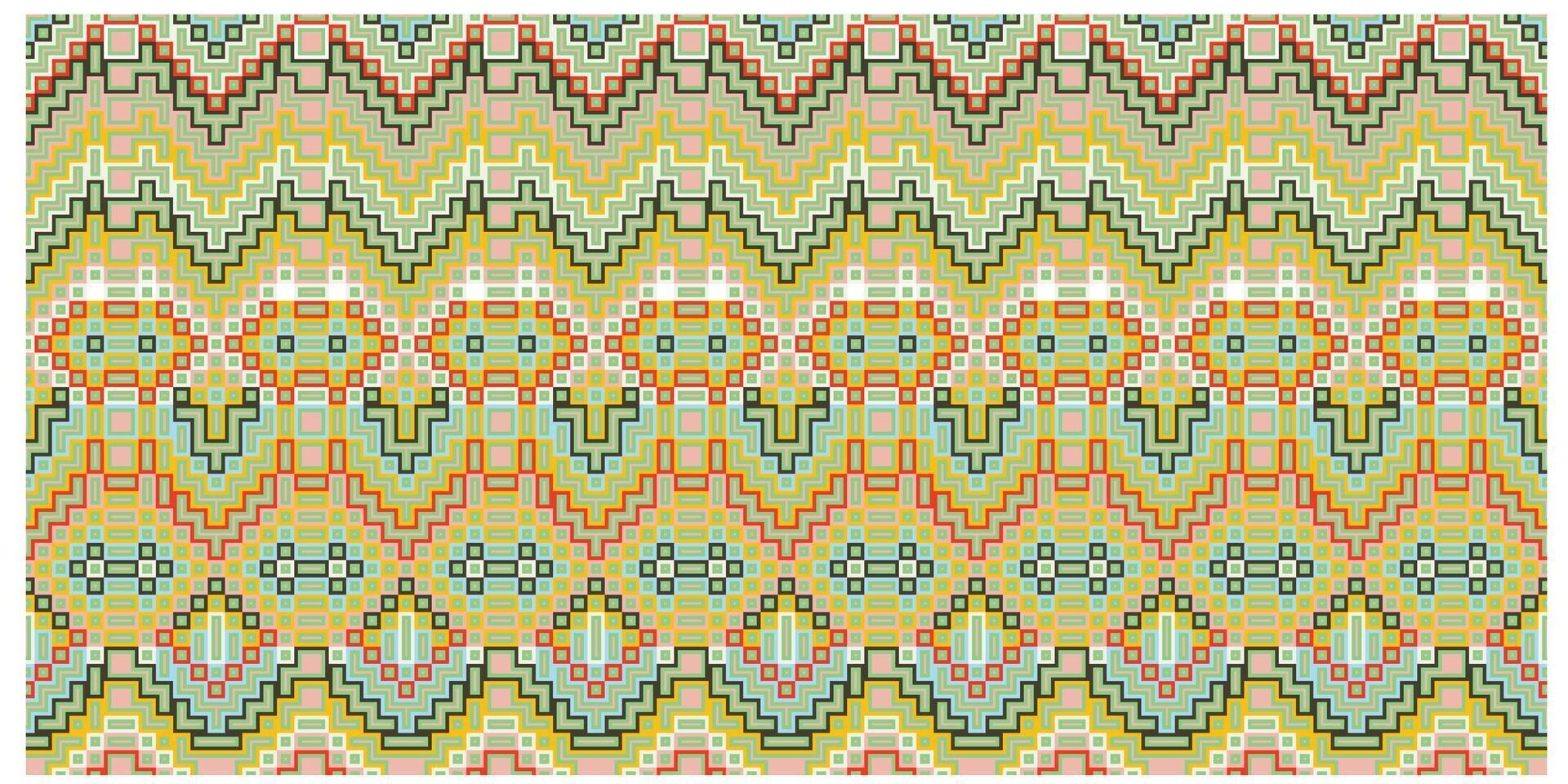 Abstract colorful pattern with geometric shapes and symmetrical design. vector