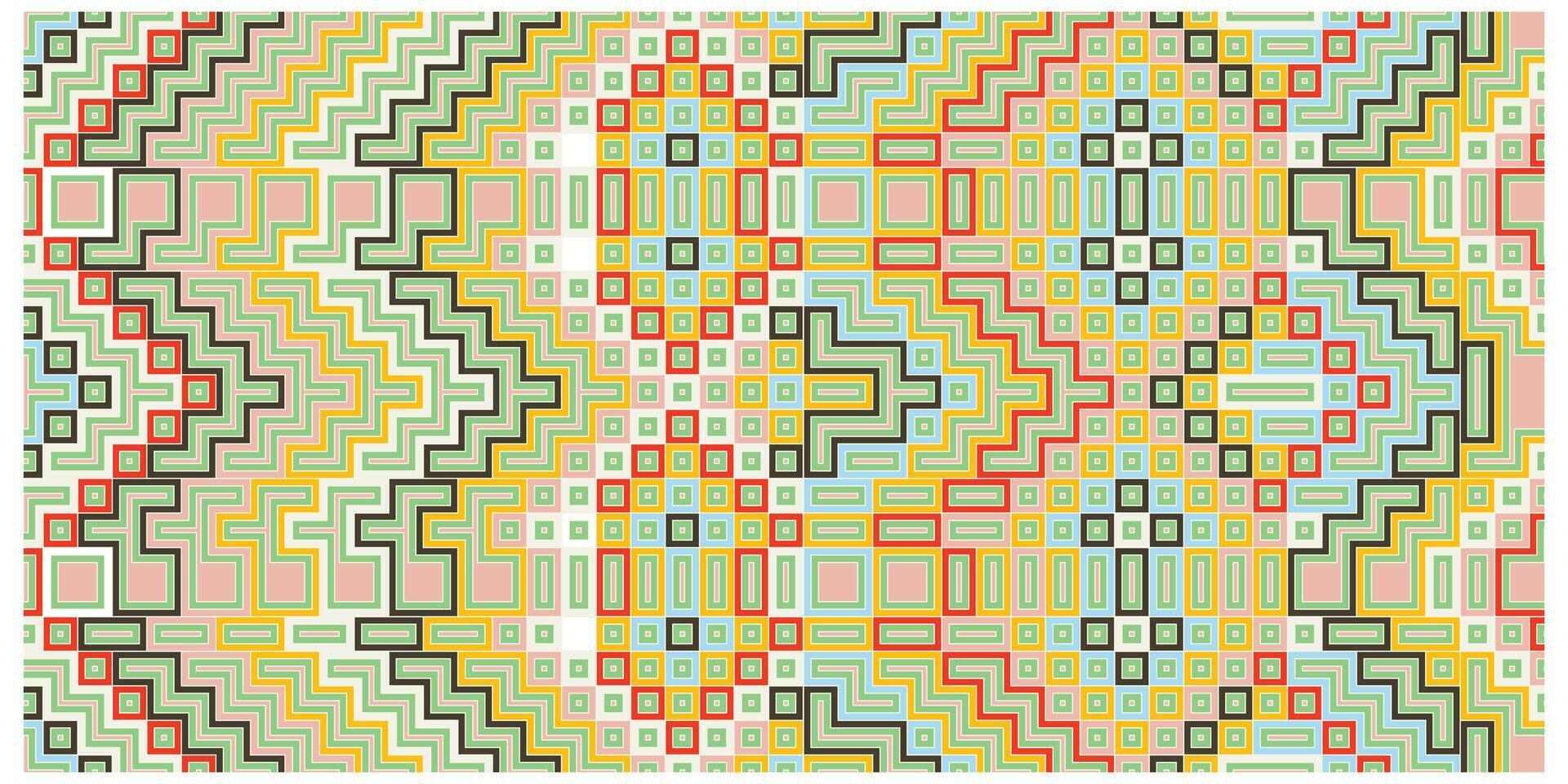 A dynamic pattern composed of colorful geometric shapes, offering a visually appealing and energetic aesthetic. vector