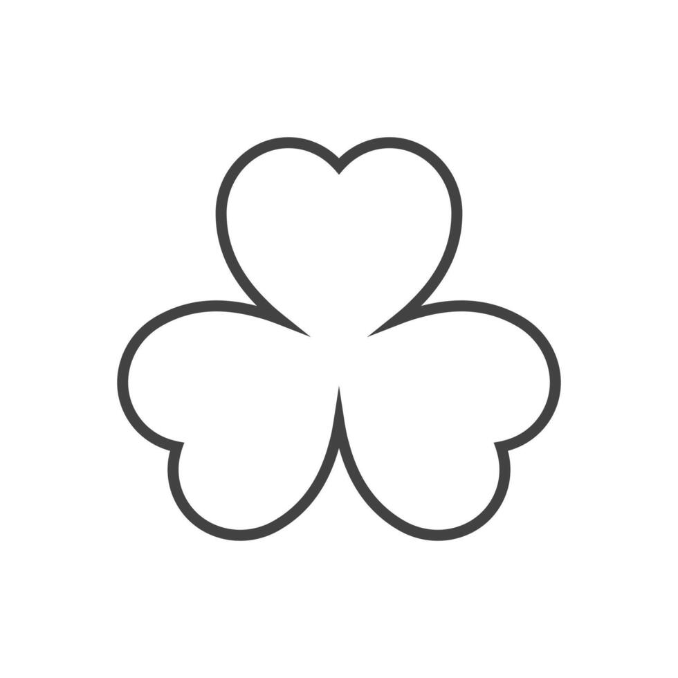 line icon three leaf shamrock icon isolated on white background vector
