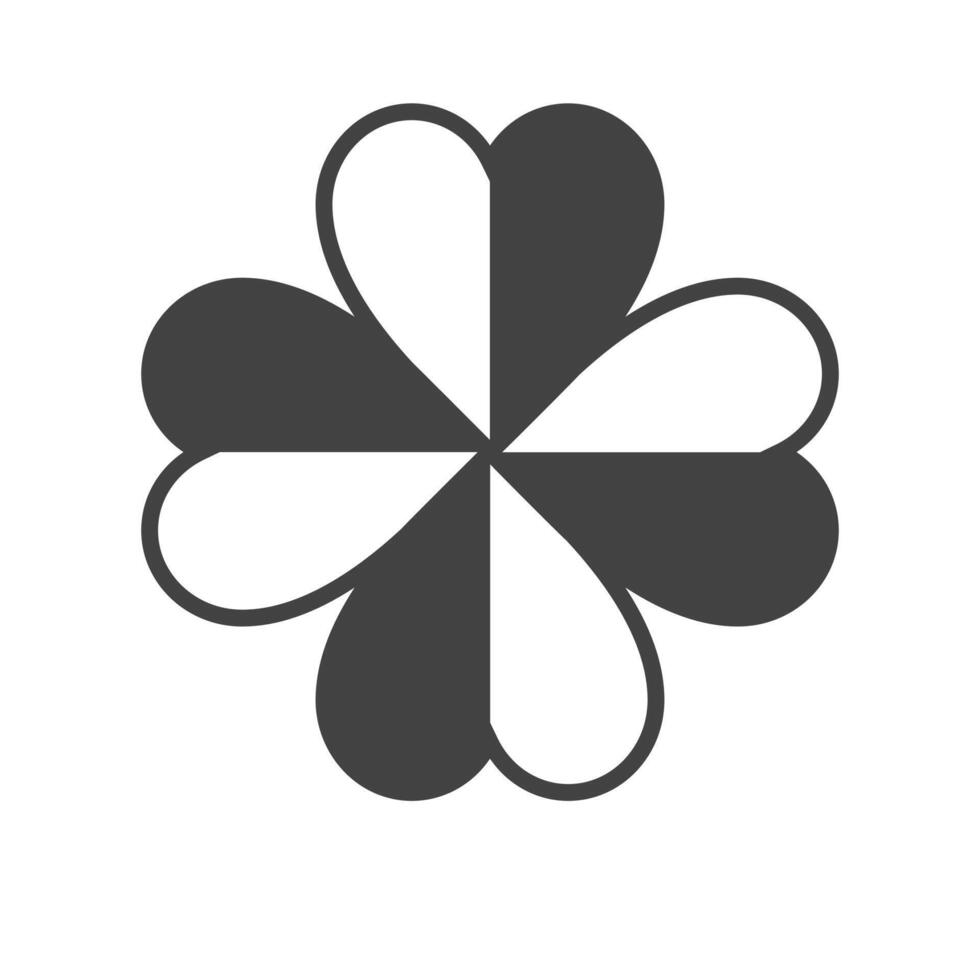 four leaf luck symbol isolated on white background vector