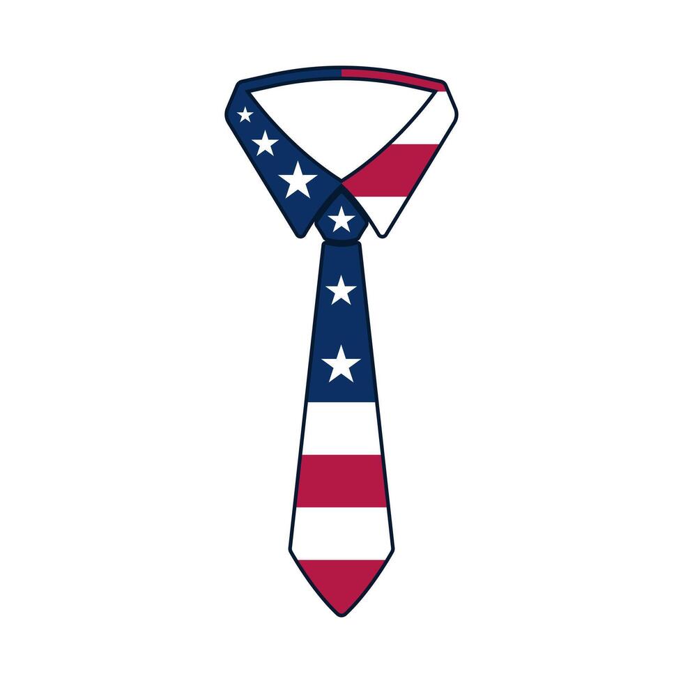 patriotic pride with stylish tie design graphic of a red, white, and blue tie with a classic design for patriotic 4th of July celebrations vector