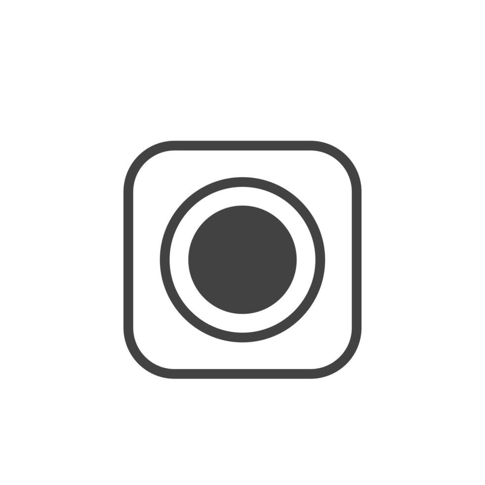 line icon square Dashboard Camera isolated on white background vector