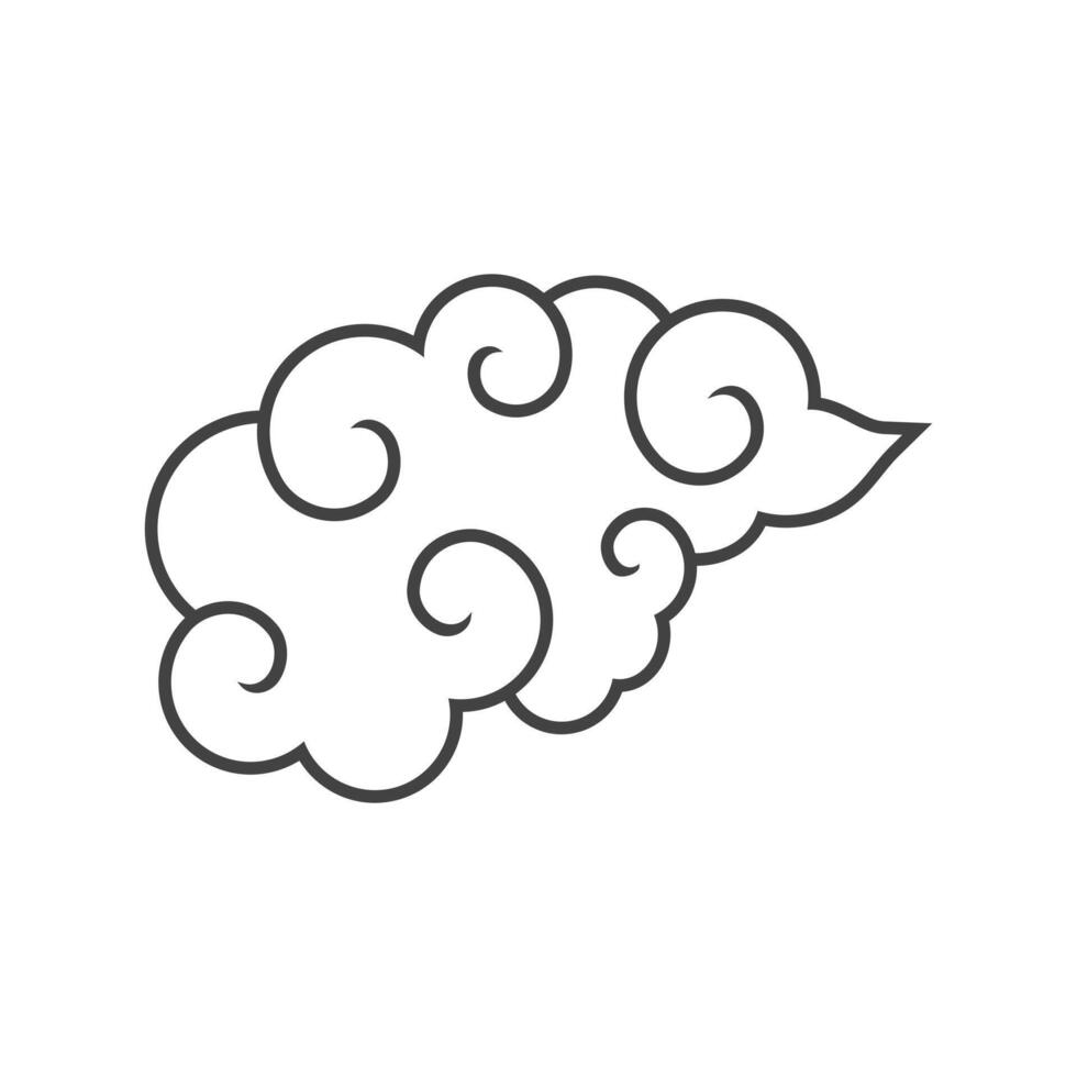 line icon chinese cluod Our new collection features this beautiful stylized cloud pattern, inspired by traditional Japanese art vector