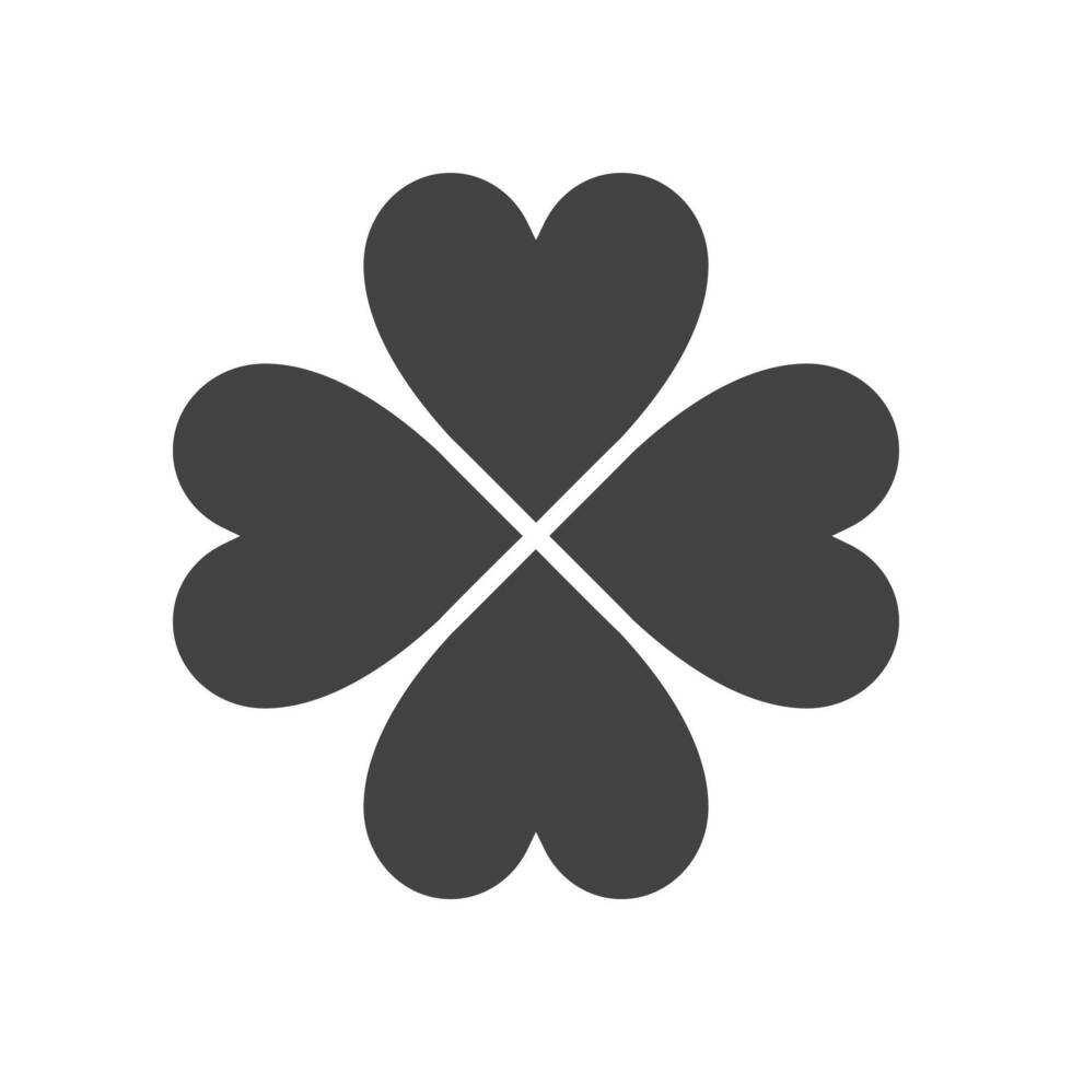 love four leaf clover icon symbol isolated on white background vector