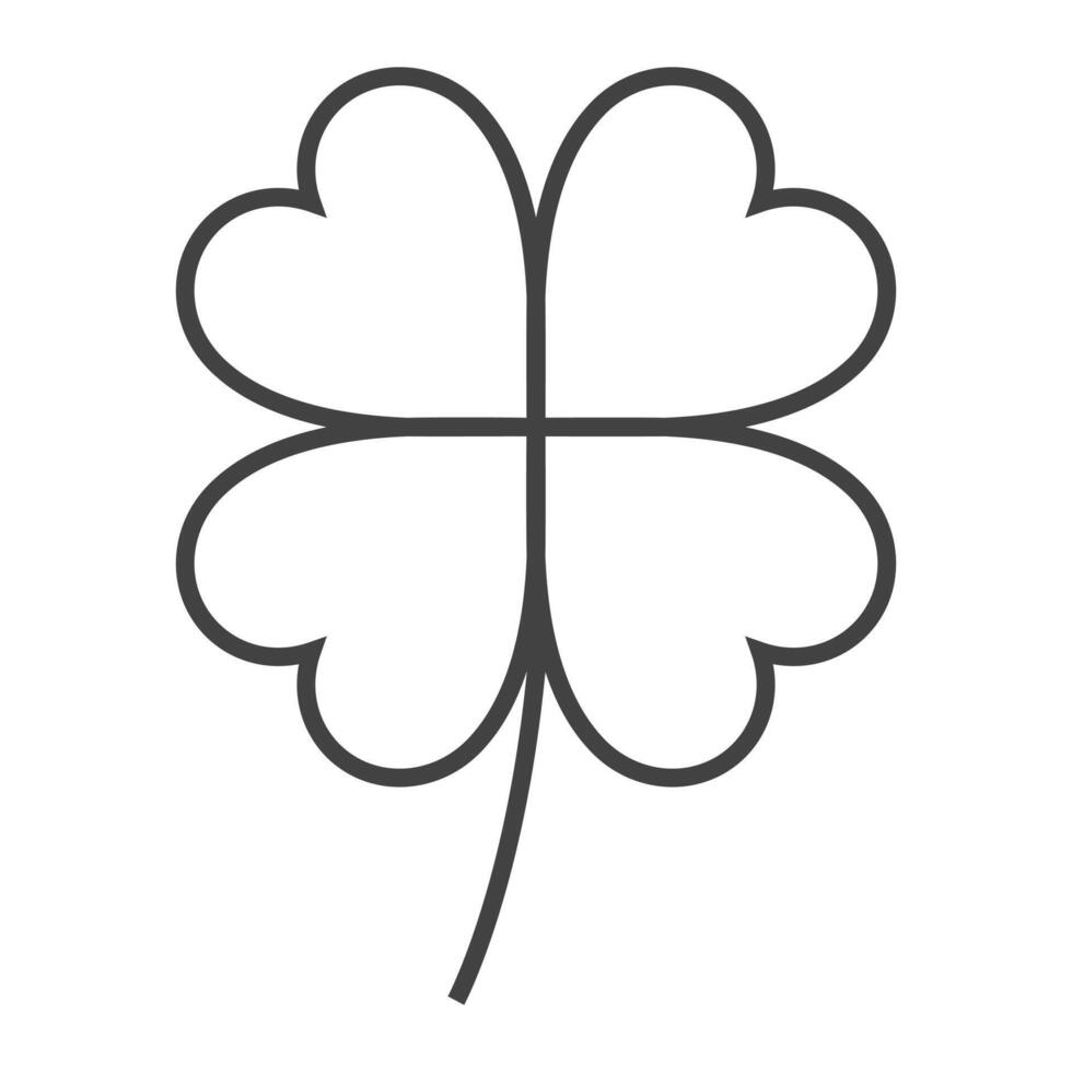 line icon luck leaf design illustration vector