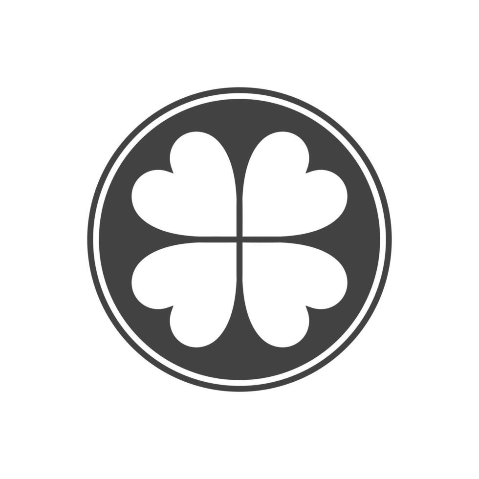 coin clover symbol luck fortune isolated on white background vector