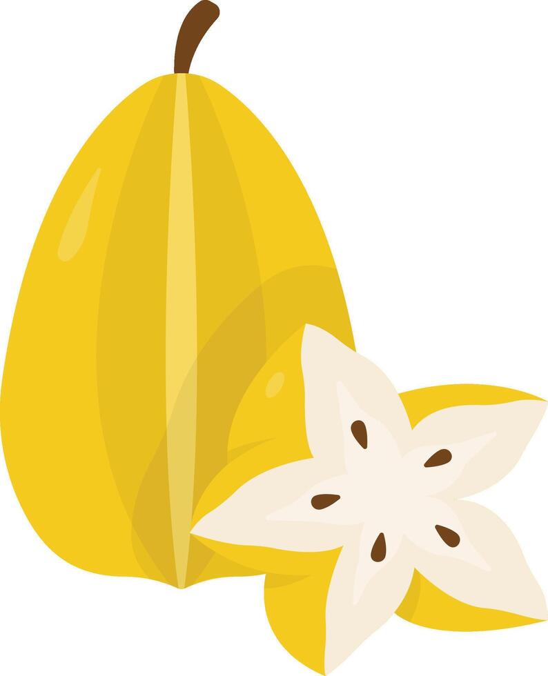 Star Fruit Cartoon Ilustration Design vector