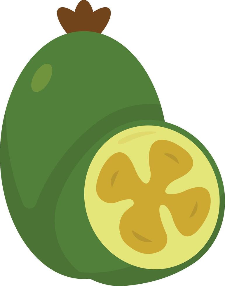 Feijoa Fruit Cartoon Ilustration Design vector