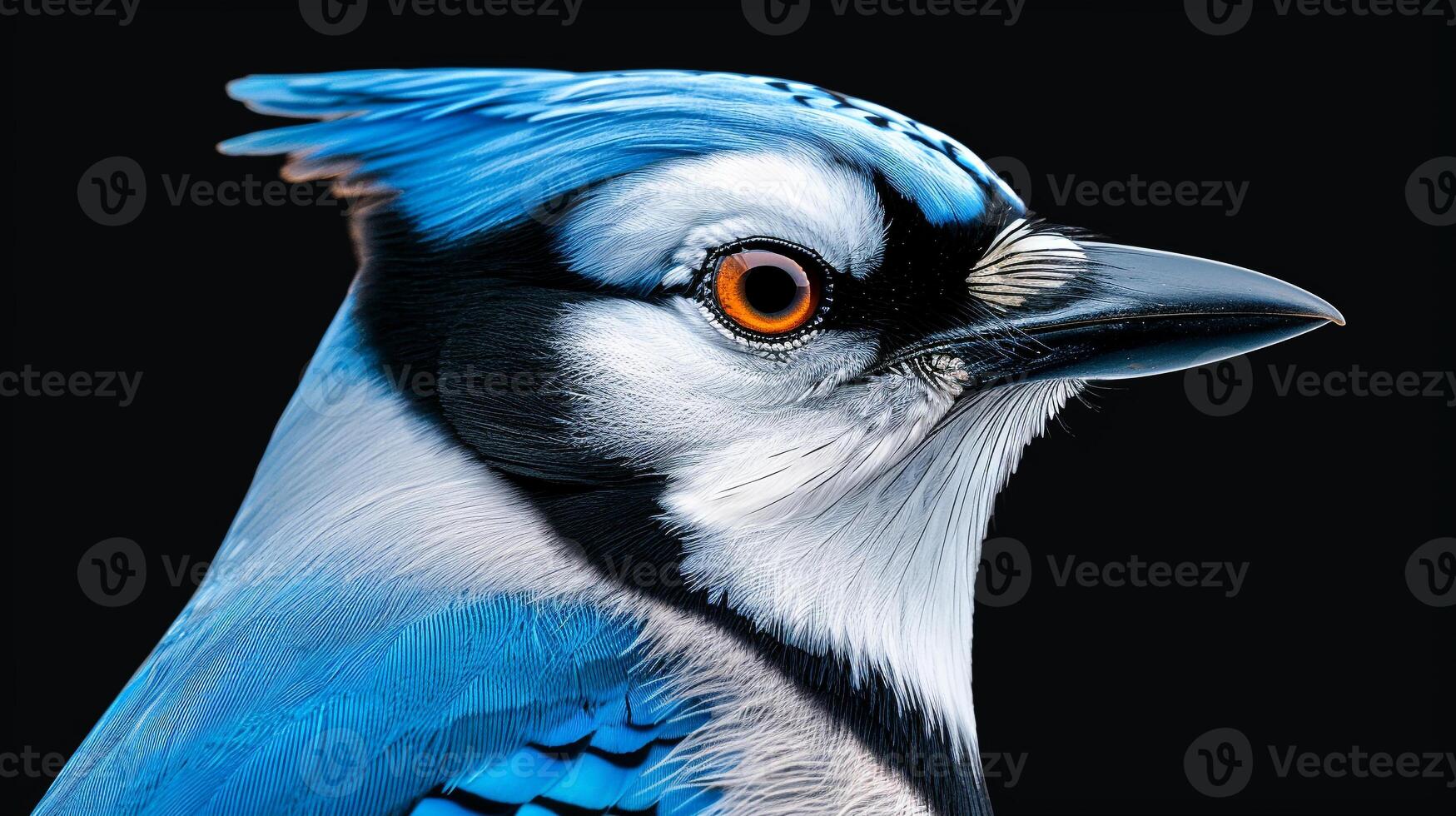 Elegant Blue Jay Eye and Feather Textures in High Detail photo