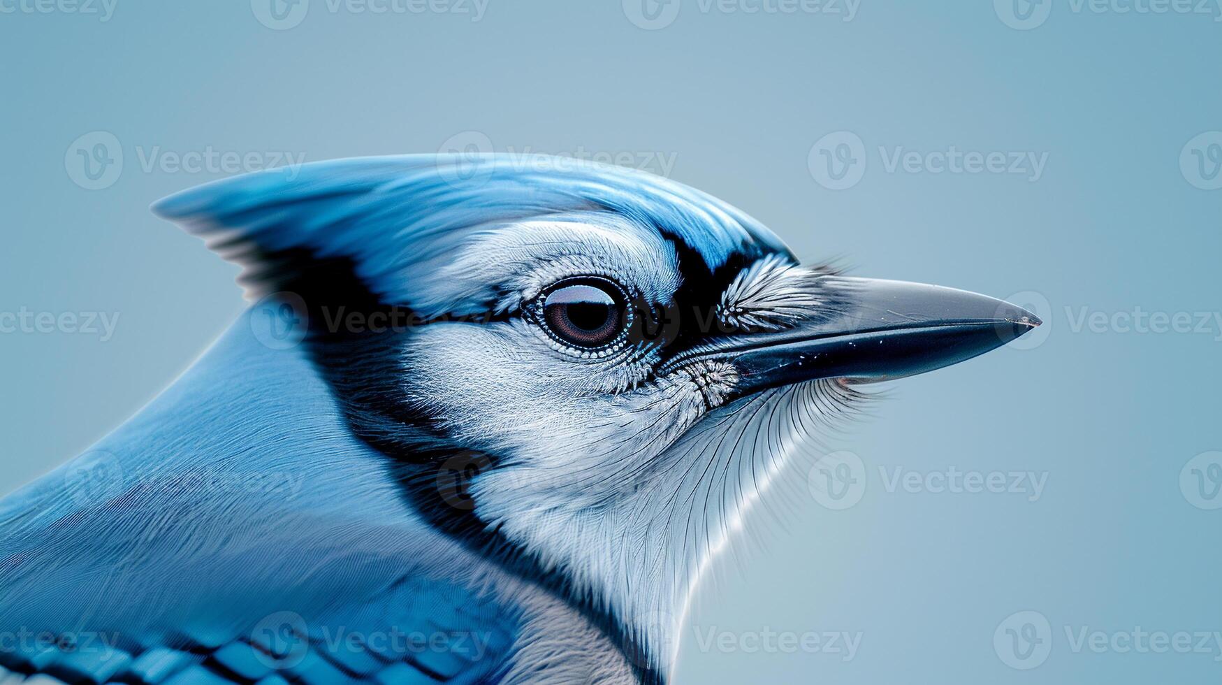 Close-Up of a Blue Jay's Intricate Feather Patterns photo
