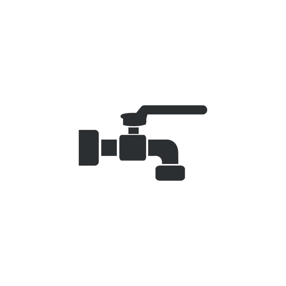 flat design illustration of a rotary lever water tap. vector