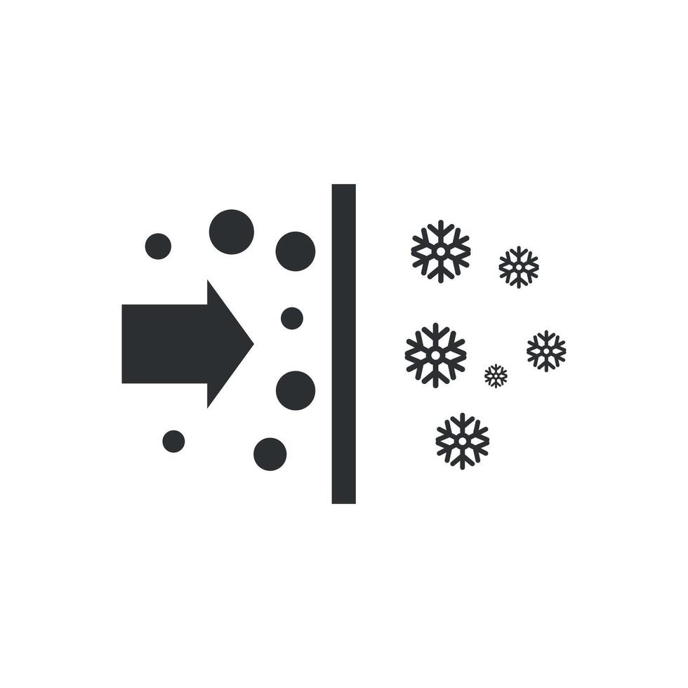 flat design illustration of air filtration, dust, pollution. vector