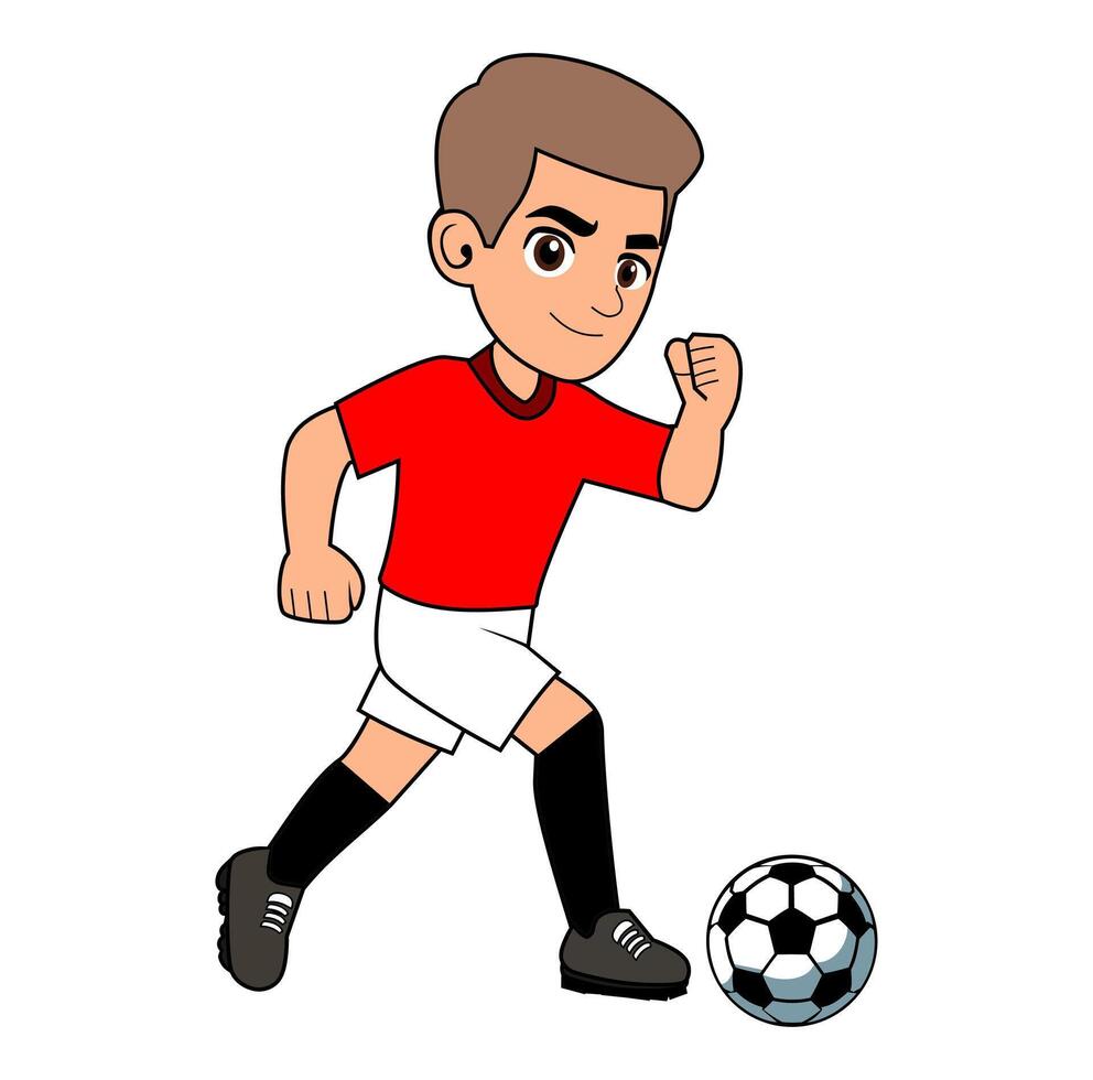 Cartoon Football Player Gift Passing To Team Vectors Illustration
