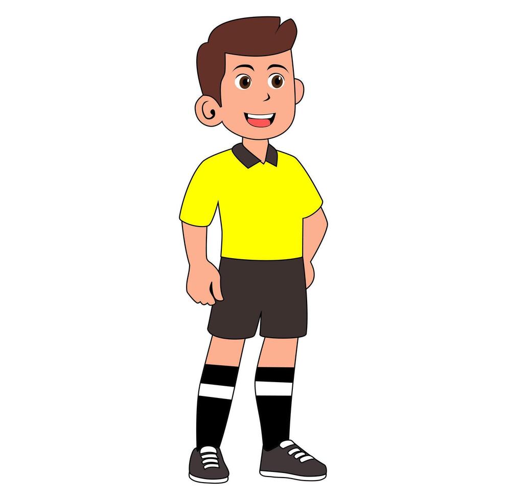 Cartoon Referee Monitoring Field vector