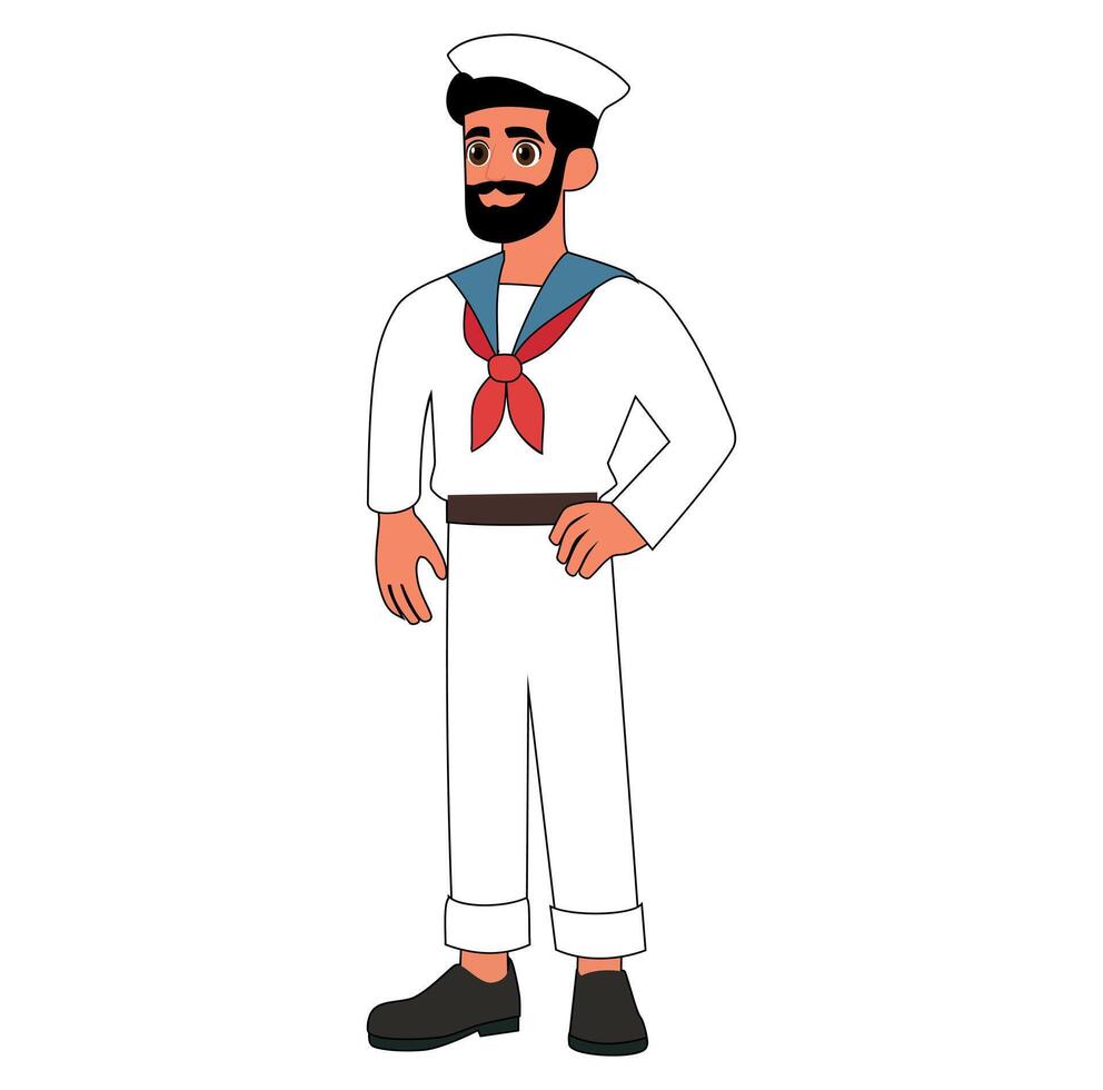 Cartoon Man Marine Vectors Illustration