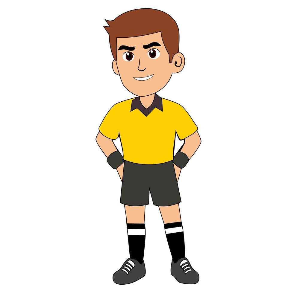 Cartoon Man Referee Standing Vectors Illustration
