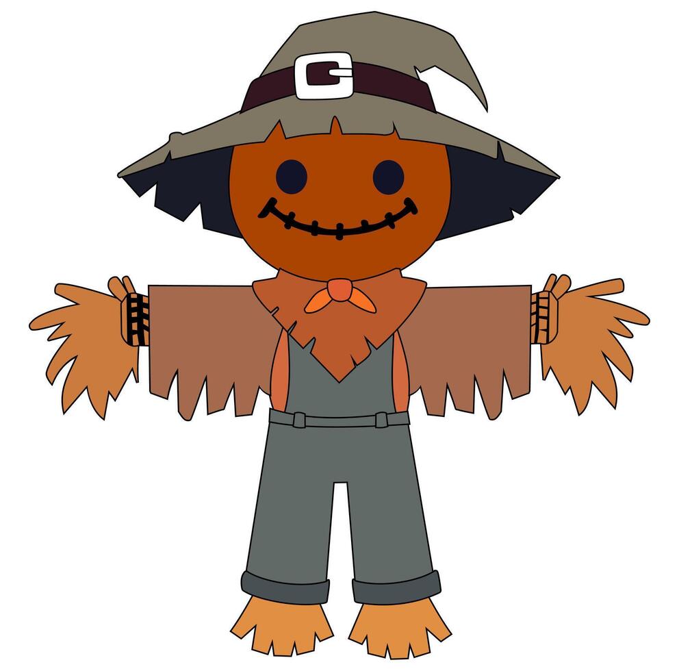 Cartoon Scary Scare Crow Vectors Illustration