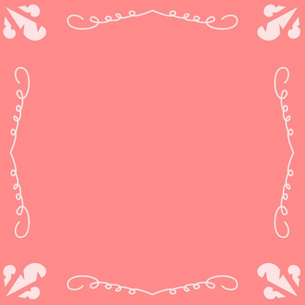 Abstract background with ornaments around it. Abstract frame for your wedding invitation background. Abstract pink background with frame vector