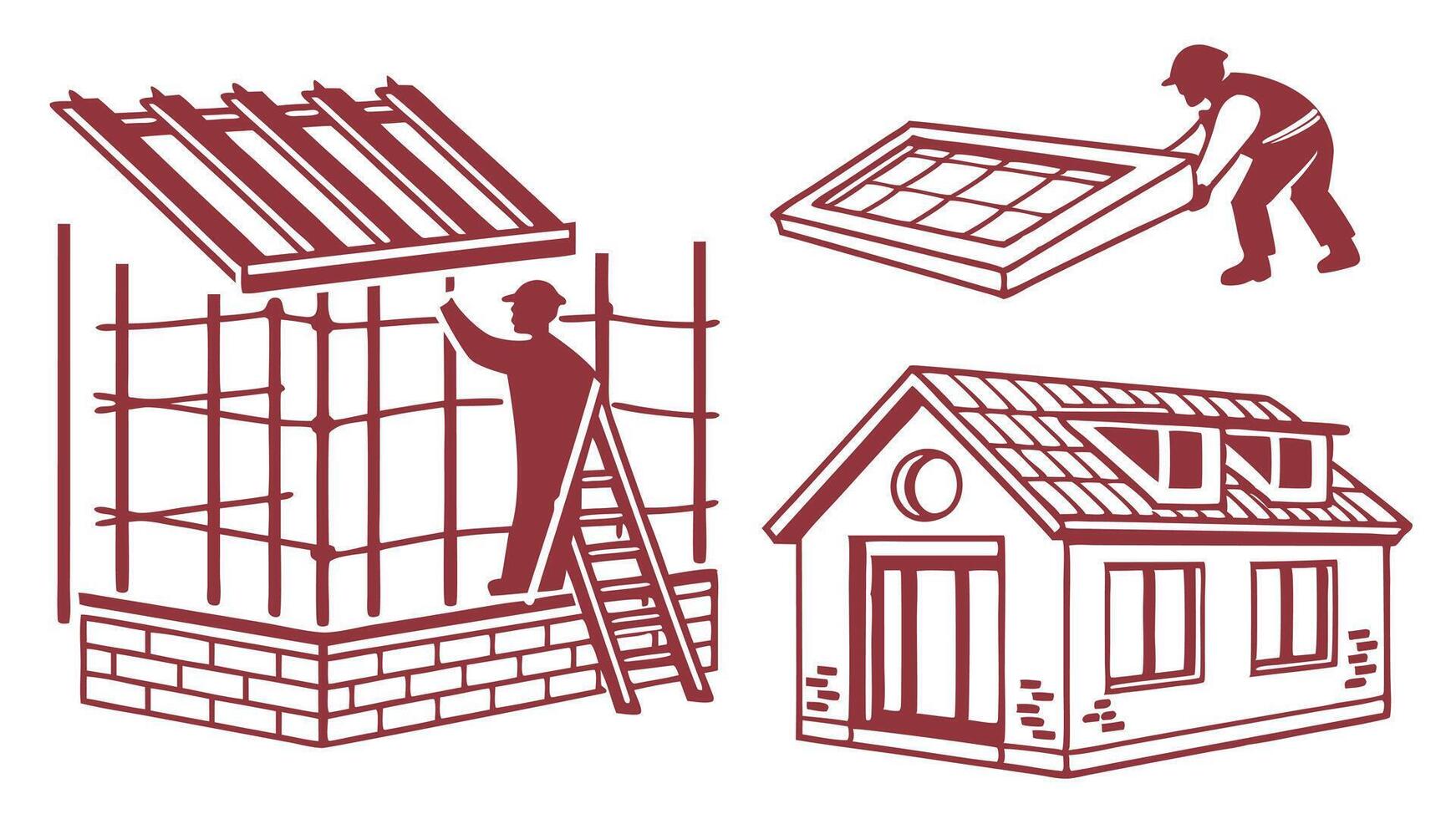 Flat icons of renewable architecture featuring eco bricks, bamboo, and greenhouses. vector