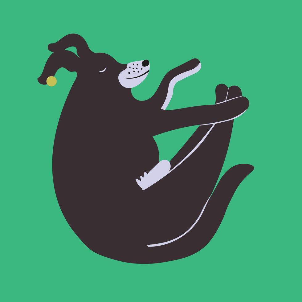 sleeping black dog vector