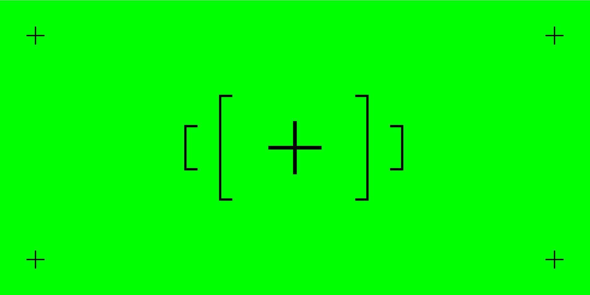 Chroma key green screen with tracking markers. Used for special effects and VFX in post-production. Professional illustration. vector