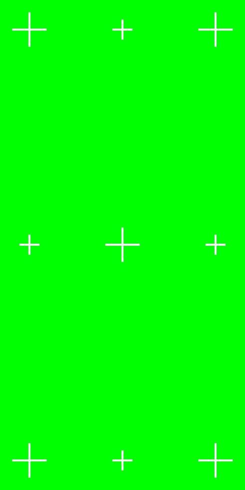 Green screen vertical template with chroma key technology. Features tracking marks for social media content creation. flat design. vector
