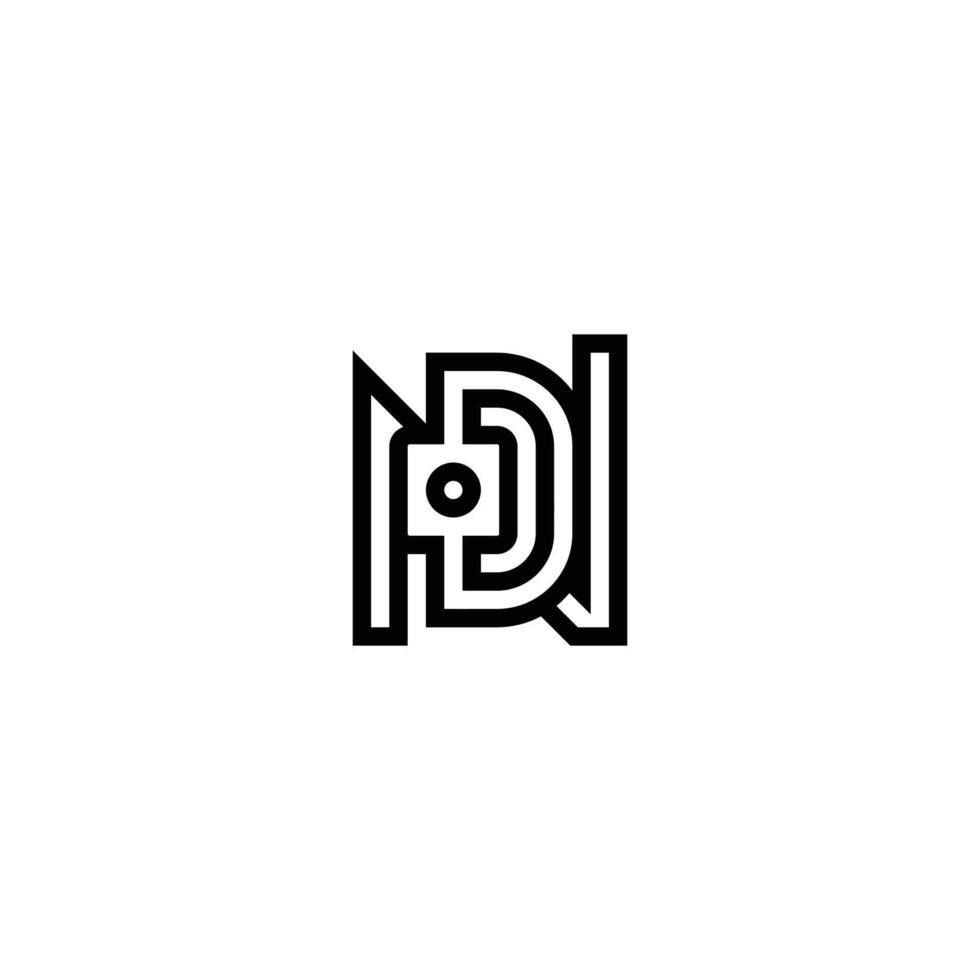 Elegant ND DN Camera Letter Logo for Modern Business vector