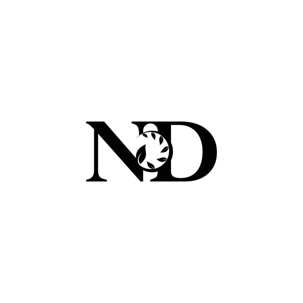 Unique ND DN Leaf Lettermark Logo for Innovative Businesses vector